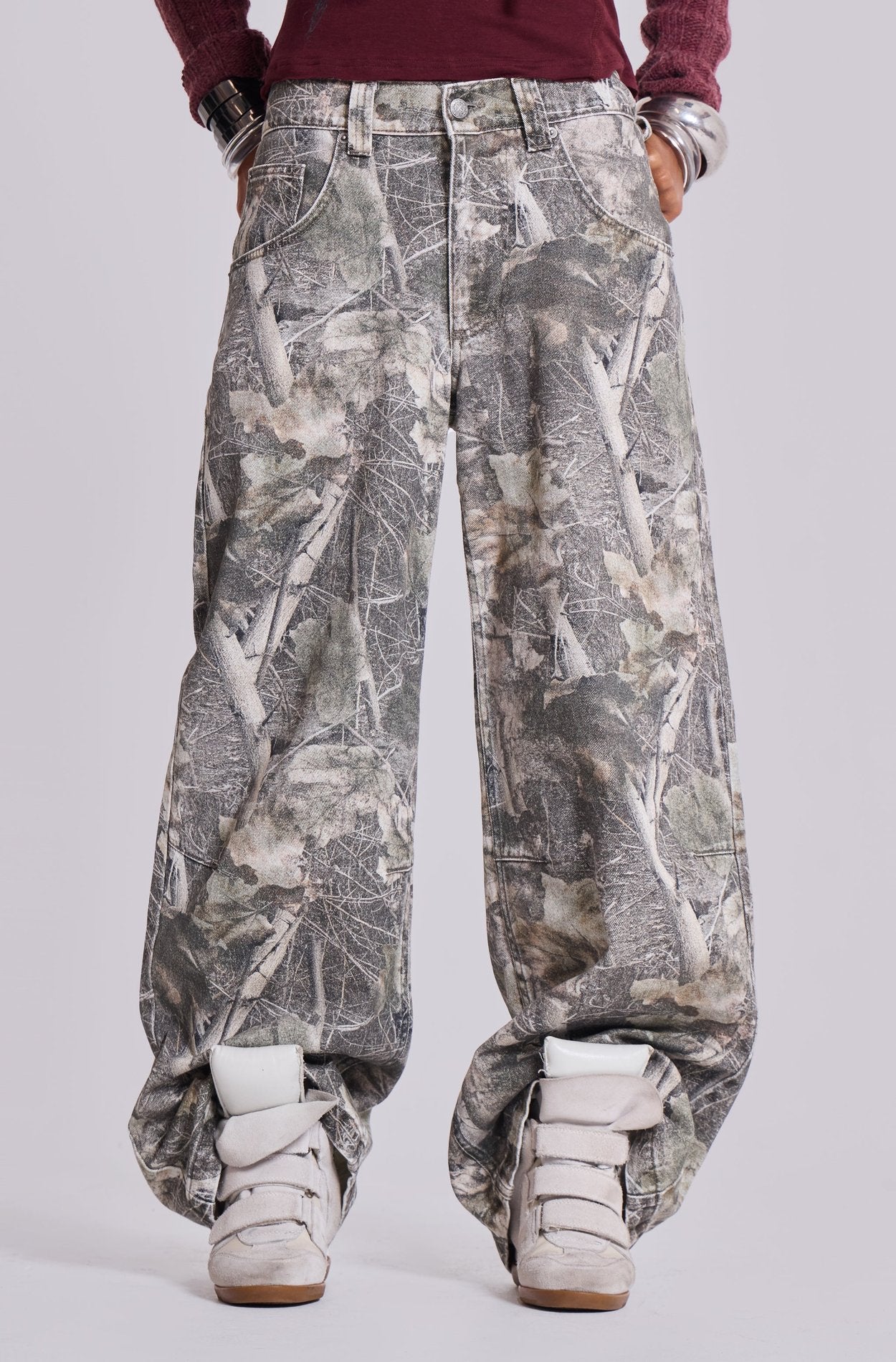 Jaded London Woodland Camo Colossus 牛仔寬褲
