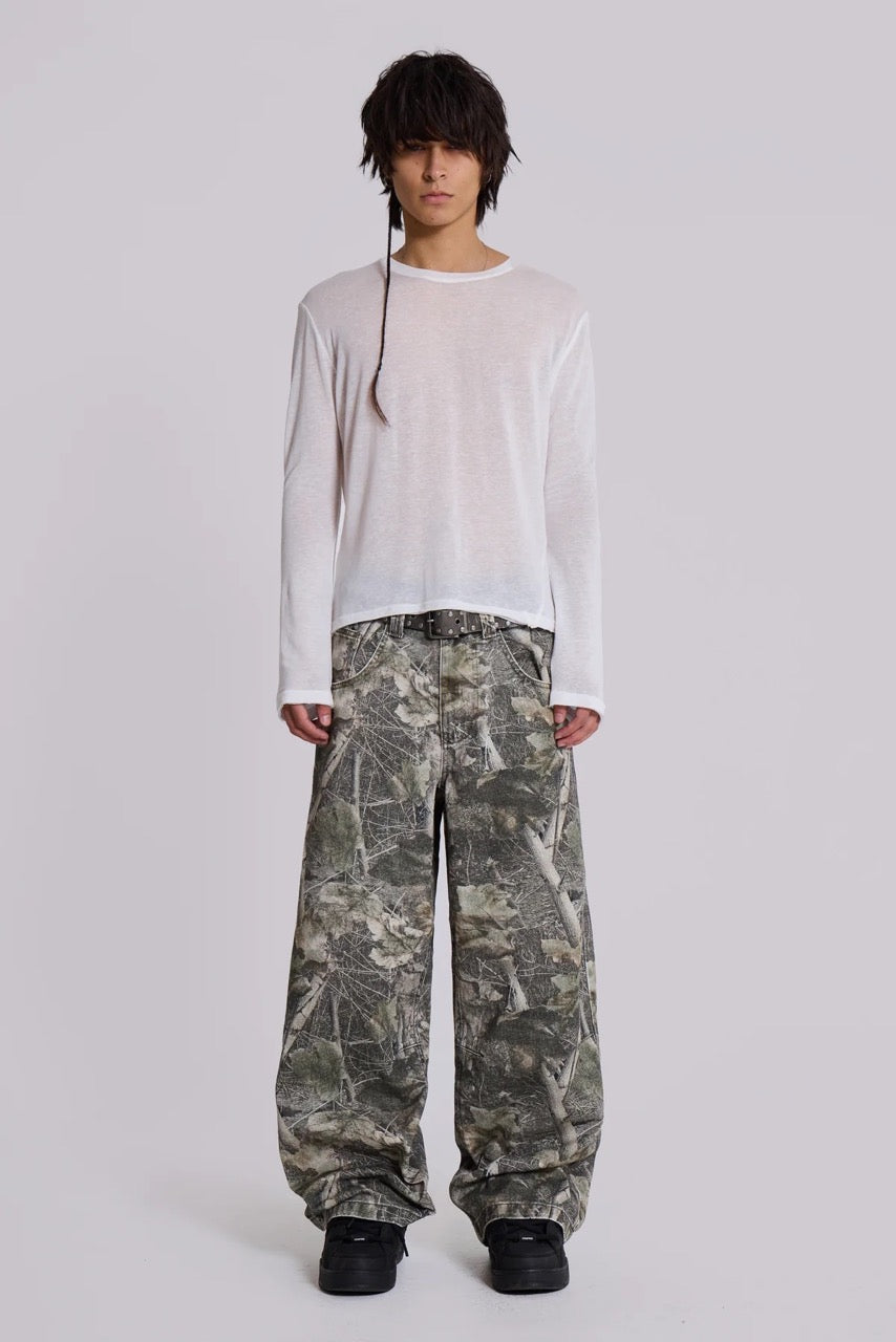 Jaded London Woodland Camo Colossus 牛仔寬褲
