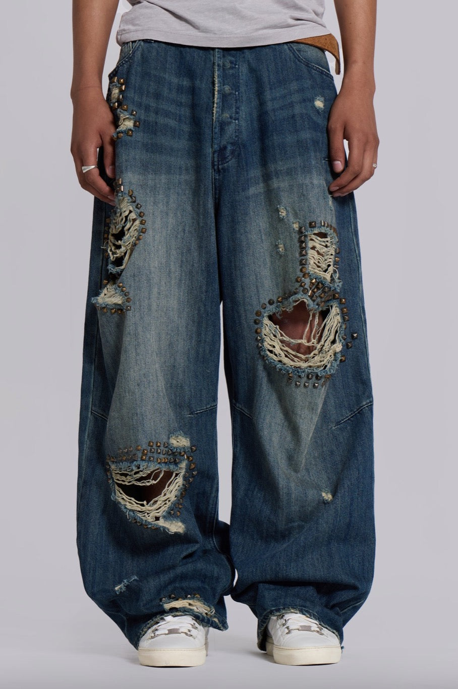 Jaded London Jewel Colossus Jeans 卯釘牛仔寬褲
