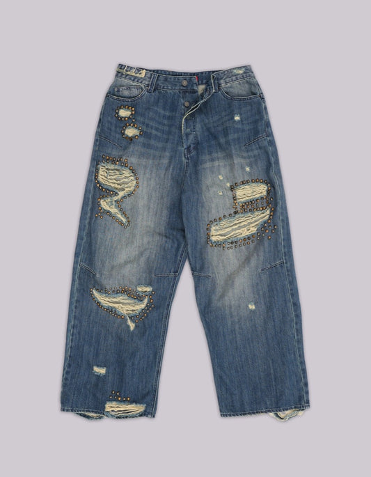 Jaded London Jewel Colossus Jeans 卯釘牛仔寬褲