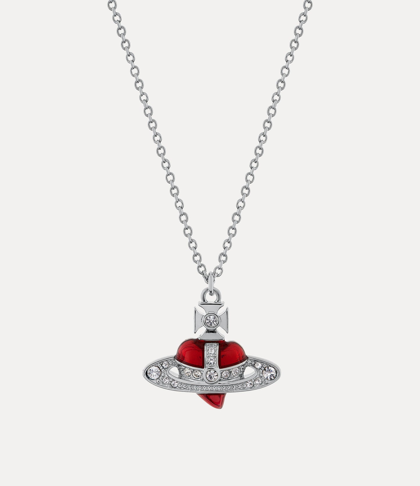 Vivienne Westwood Diamante Heart Pendant Necklace 不對稱愛心項鍊
