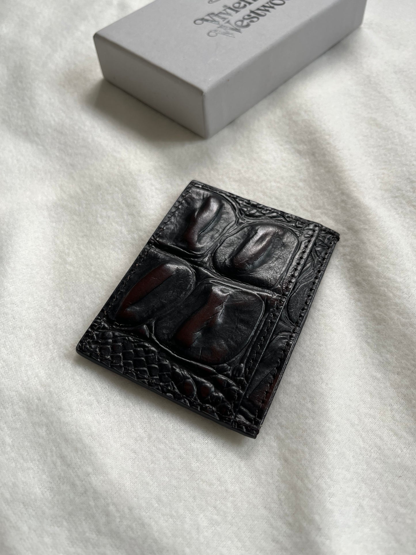 Vivienne Westwood 紅棕蛇紋卡夾
