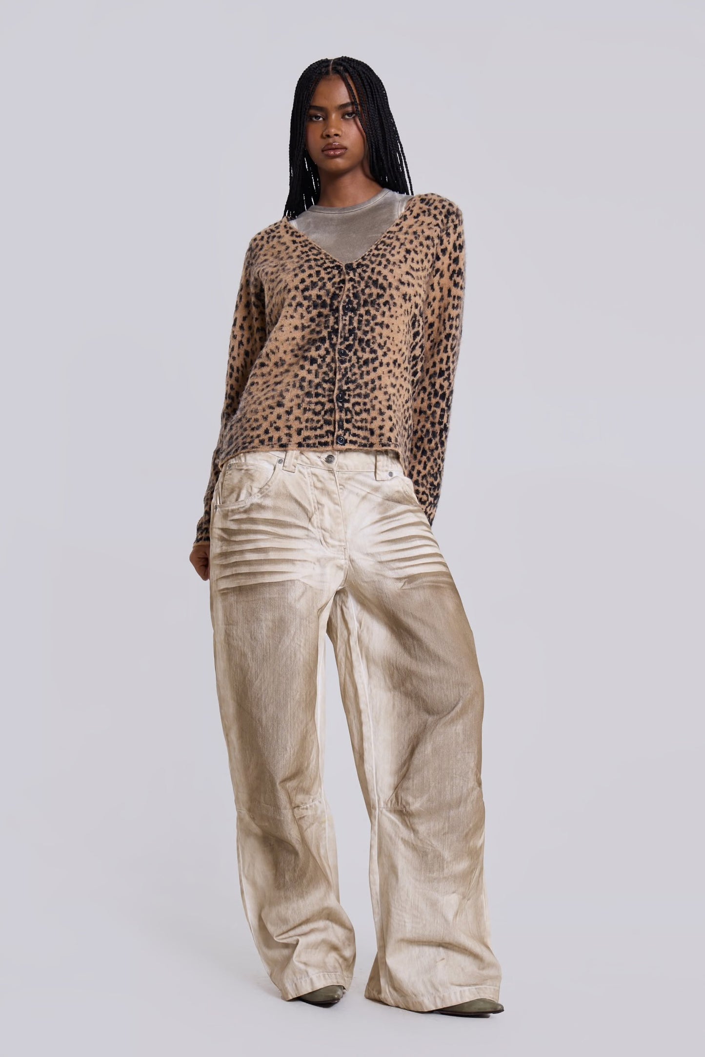 Jaded London 豹紋針織衫 Leopard Chuck Cardigan
