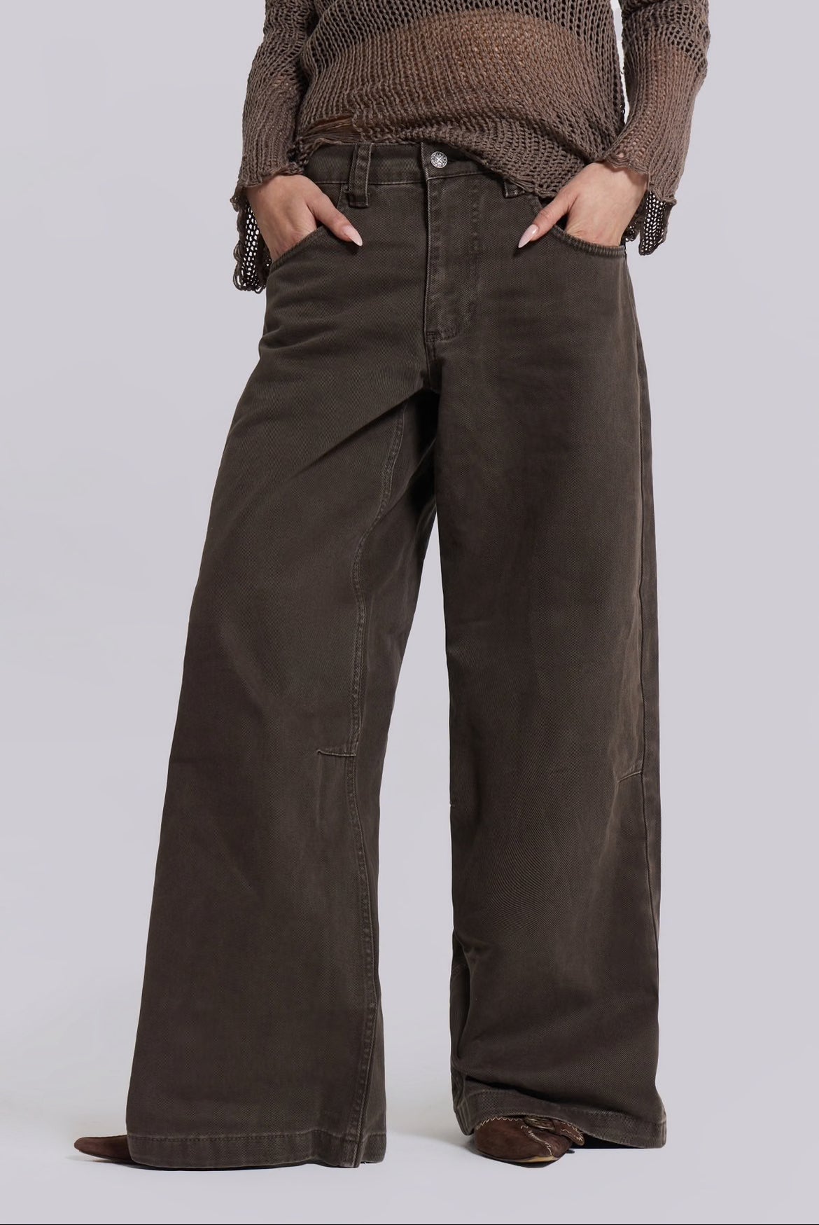 Jaded London Washed Brown Colossus Jeans 牛仔寬褲