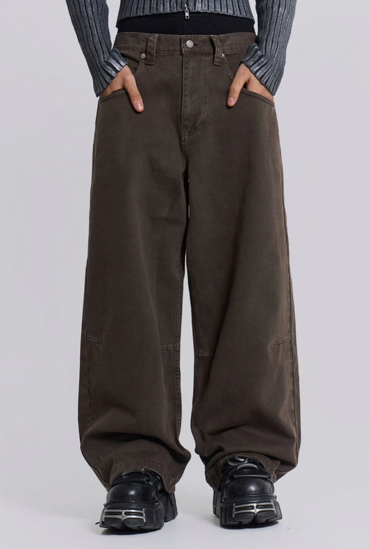 Jaded London Washed Brown Colossus Jeans 牛仔寬褲