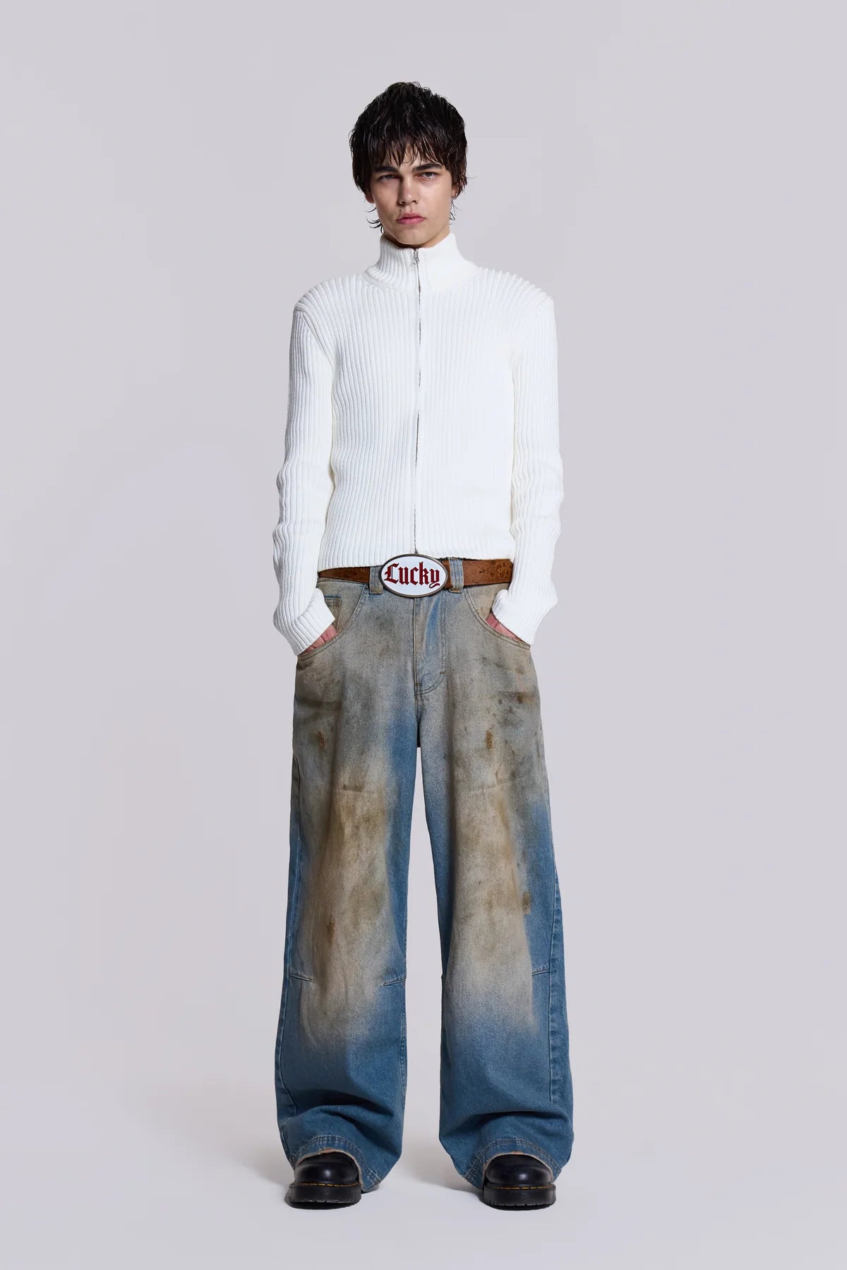 Jaded London Mud Wash Colossus Jeans 泥巴刷色寬褲