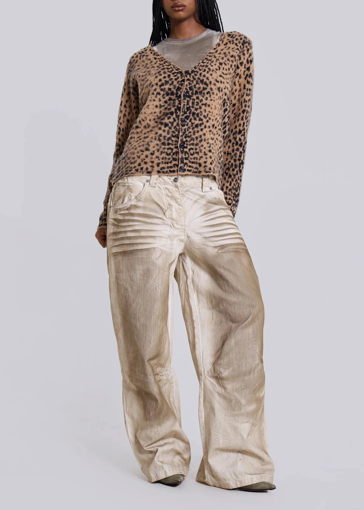 Jaded London 豹紋針織衫 Leopard Chuck Cardigan