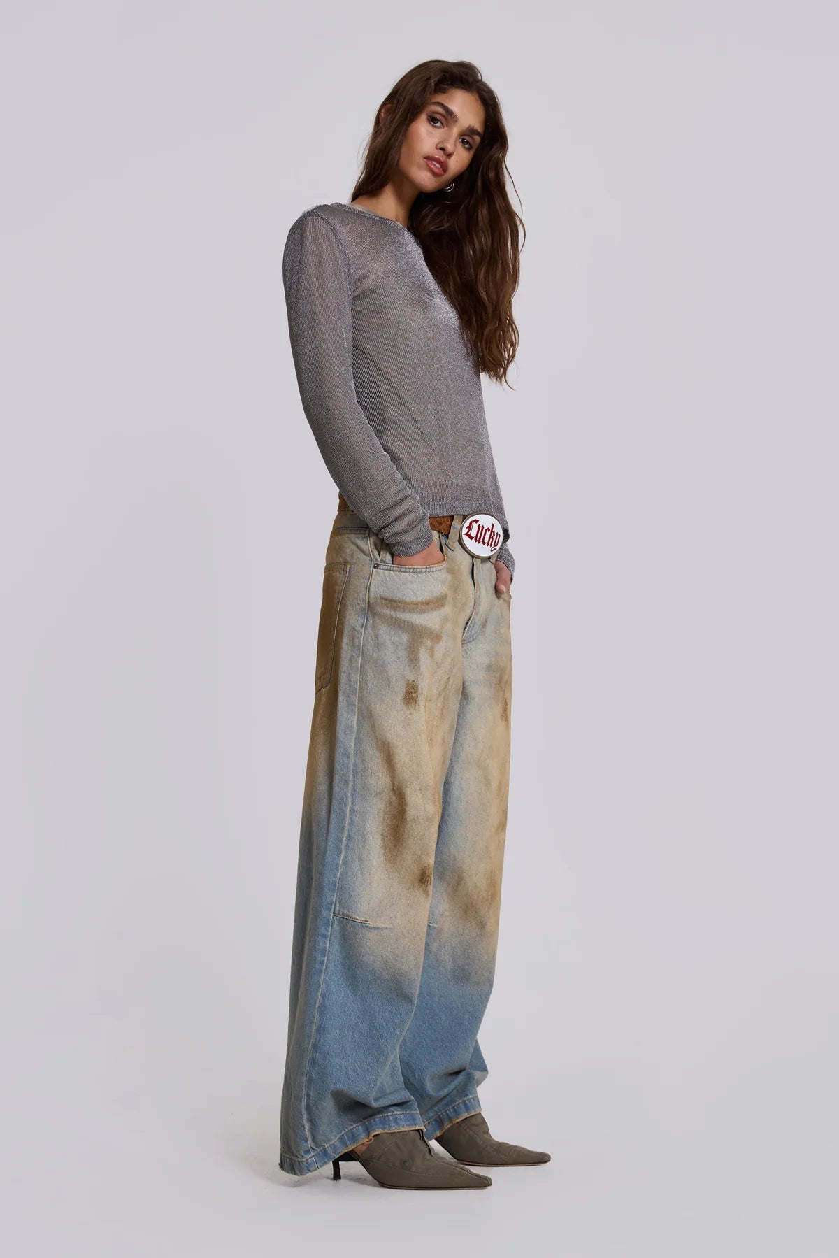 Jaded London Mud Wash Colossus Jeans 泥巴刷色寬褲