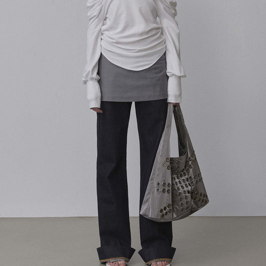 Sculptor 鉚釘金屬流浪包 Stud Metallic Hobo Bag