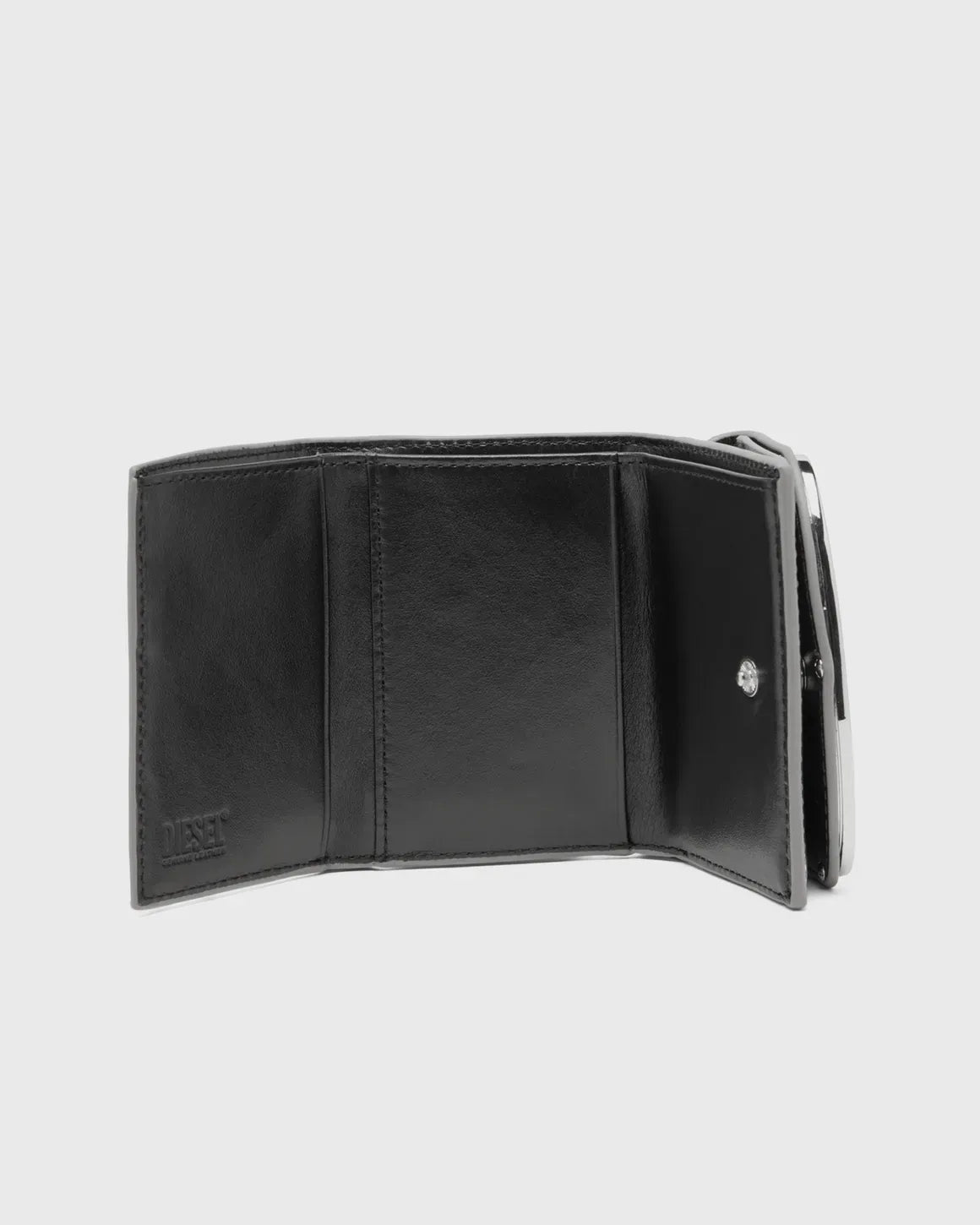 Diesel 1dr tri fold coin xs ii 銀色三折皮夾