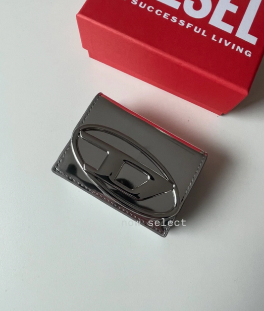 Diesel 1dr Tri Fold Coin Xs Ii 銀色三折皮夾