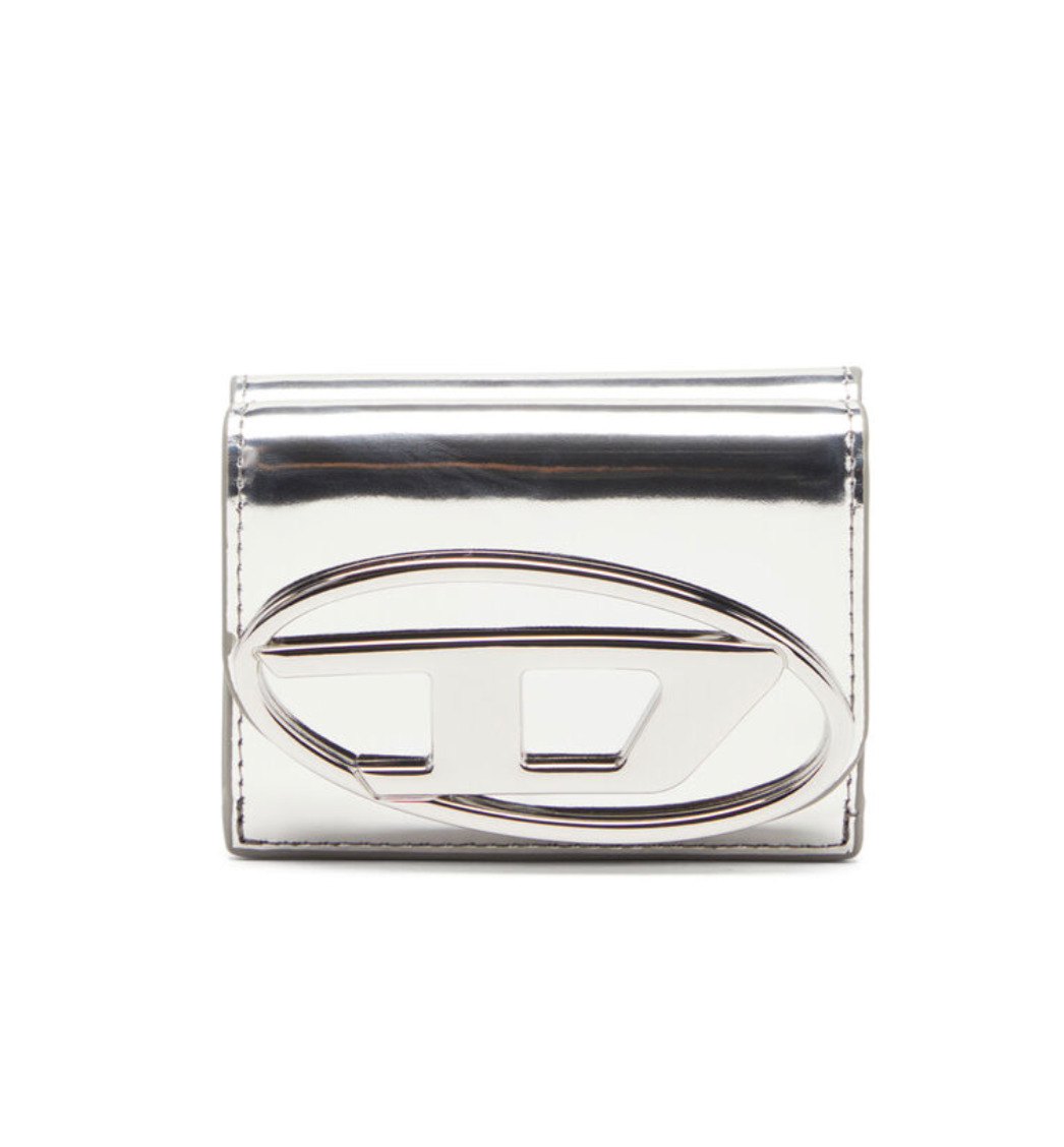 Diesel 1dr Tri Fold Coin Xs Ii 銀色三折皮夾