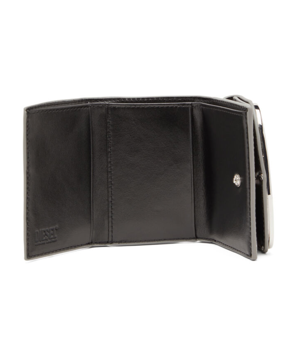 Diesel 1dr Tri Fold Coin Xs Ii 銀色三折皮夾
