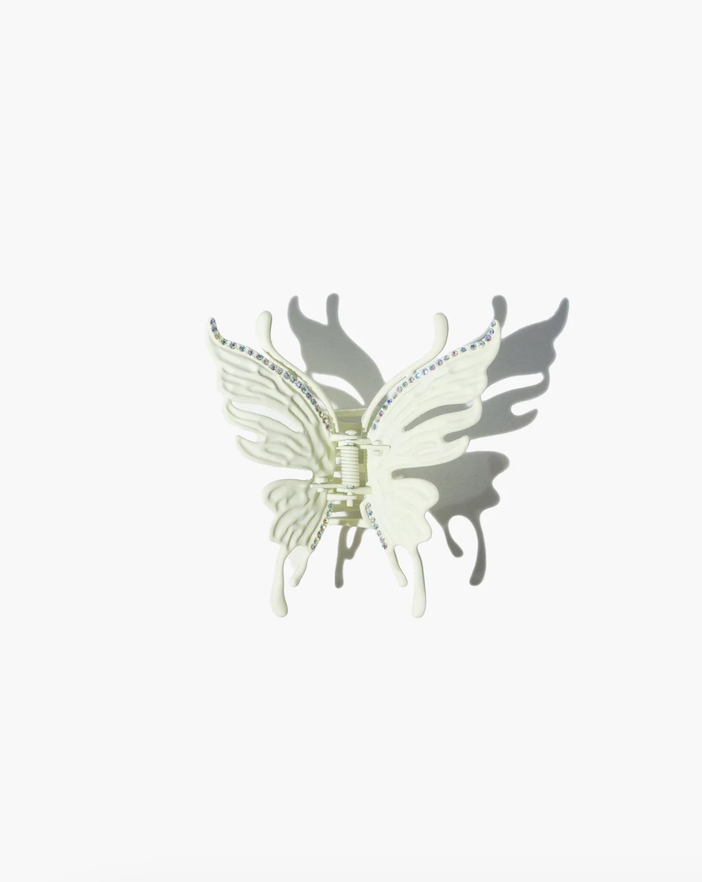 En Route White Butterfly Hair Claw 髮夾