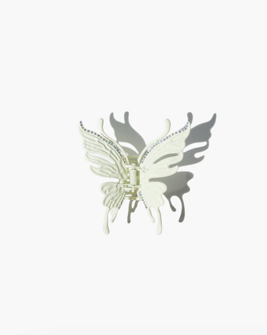 En Route White Butterfly Hair Claw 髮夾
