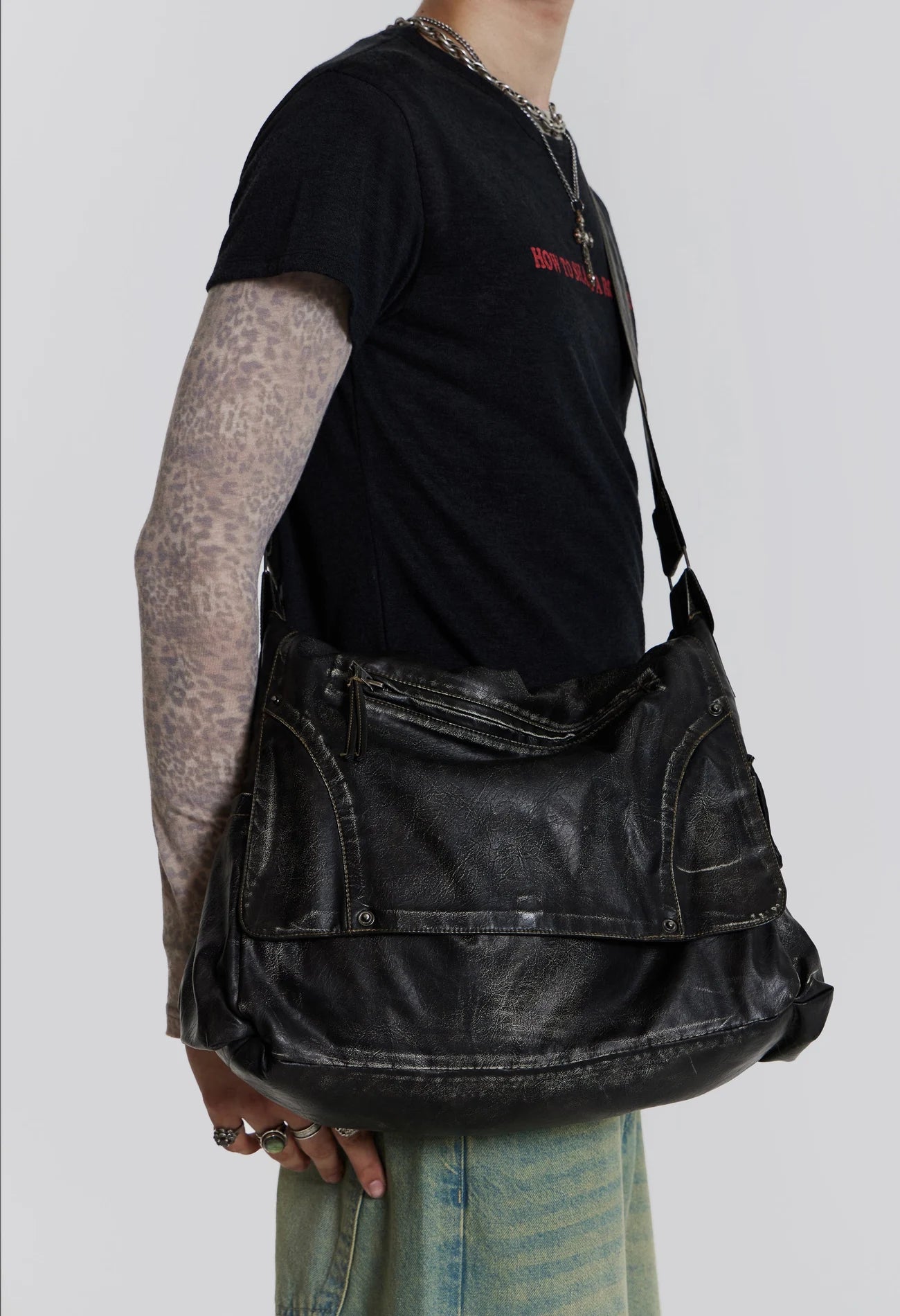 Jaded London Ash Messenger Bag 皮革郵差包