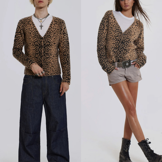 Jaded London 豹紋針織衫 Leopard Chuck Cardigan