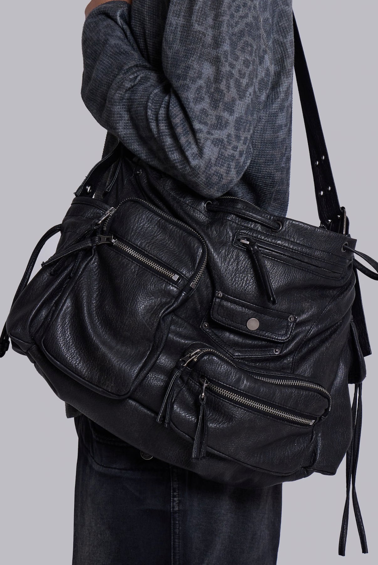 Jaded London 皮革包 Faux Leather Utility Satchel