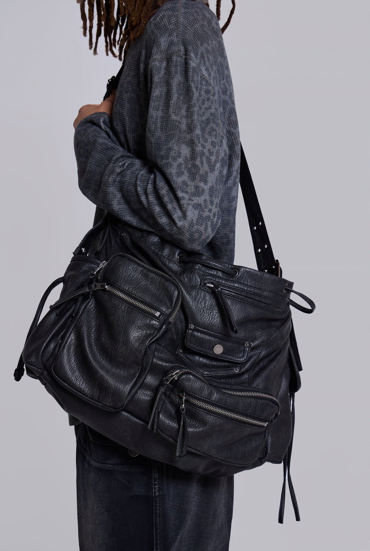 Jaded London 皮革包 Faux Leather Utility Satchel