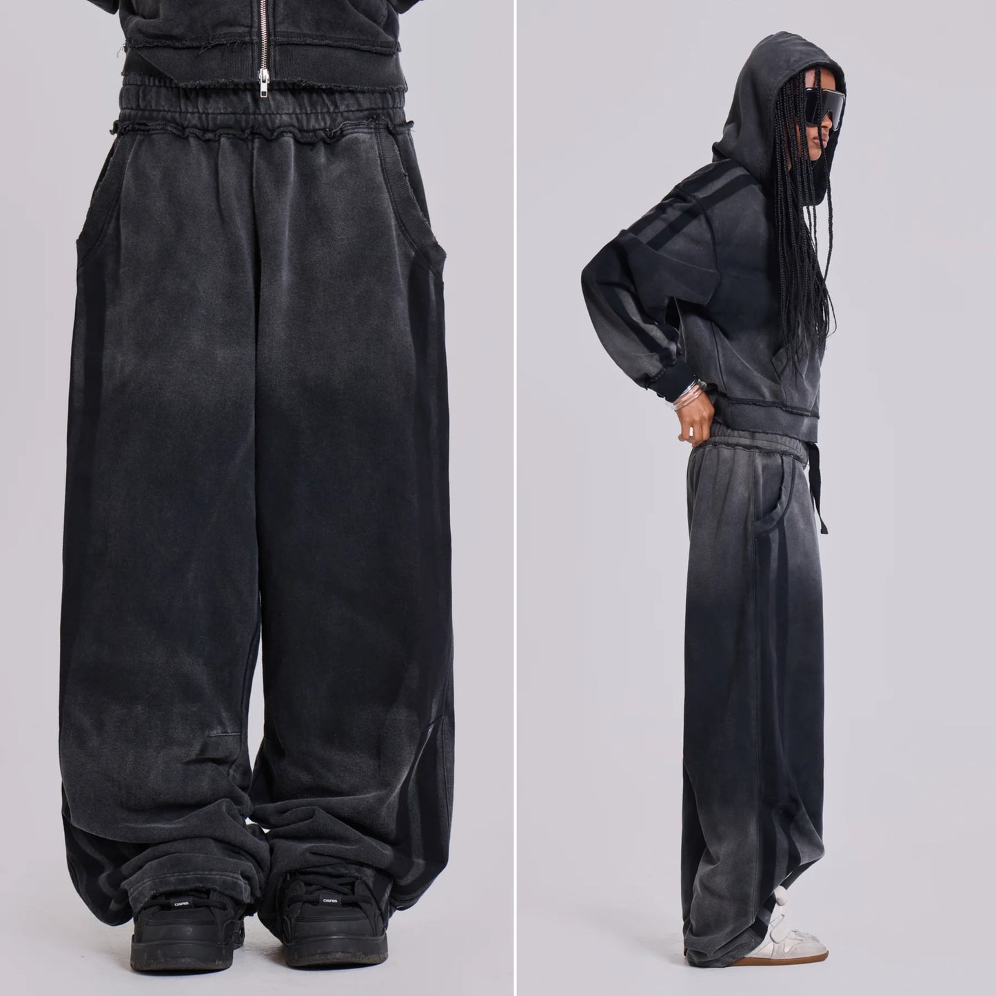 Jaded London 漸層灰運動棉褲 Grey Sporty Baggy Monster Joggers