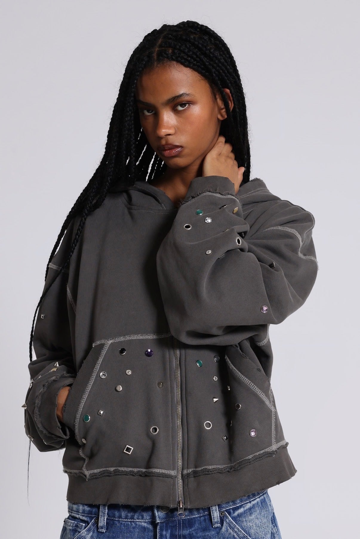 Jaded London 帽T Trixa Jewel Studded Hoodie