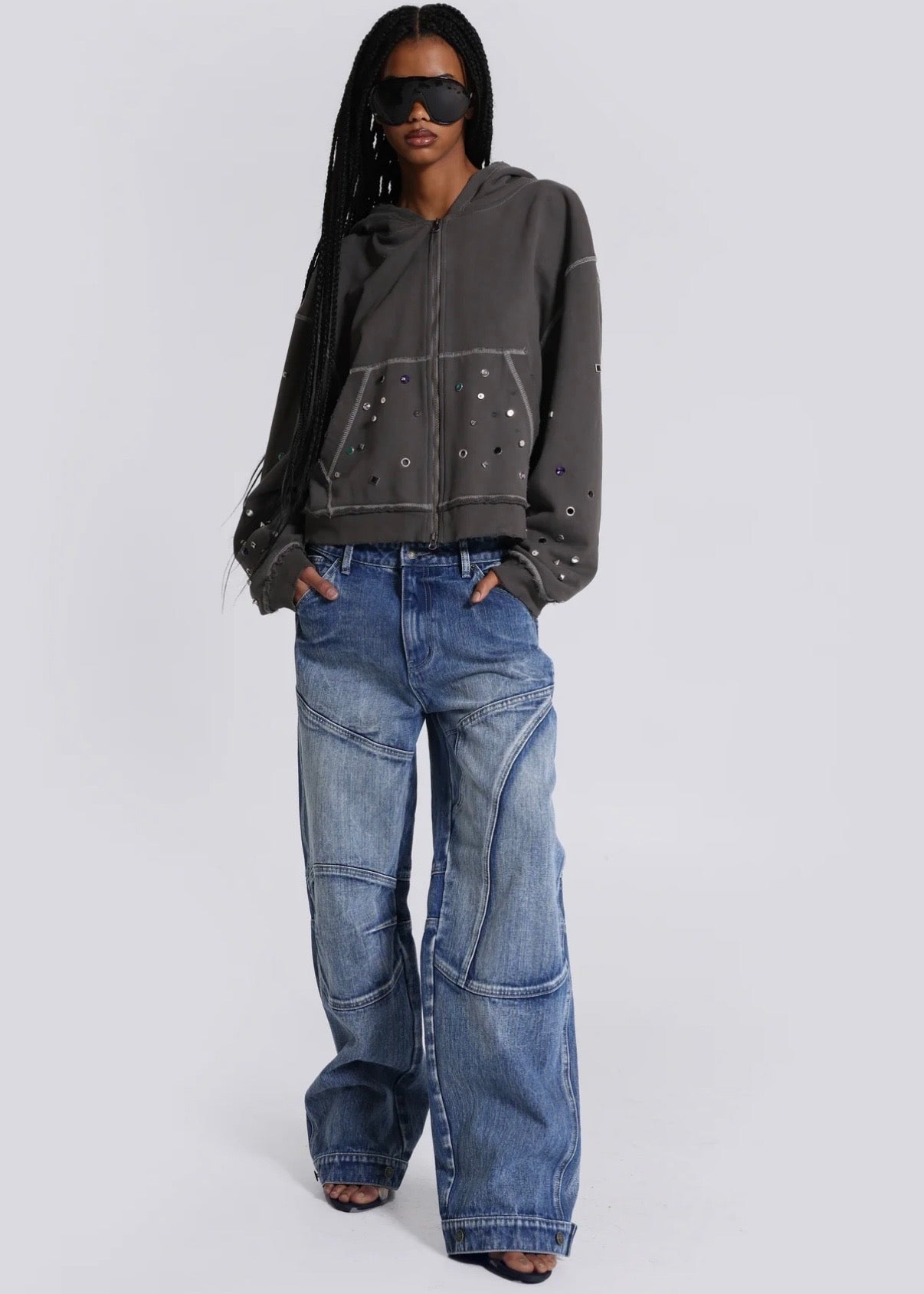 Jaded London 帽T Trixa Jewel Studded Hoodie