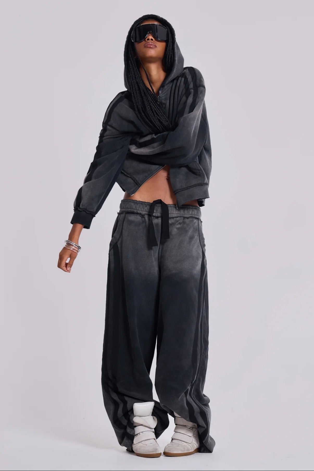 Jaded London 漸層灰運動棉褲 Grey Sporty Baggy Monster Joggers