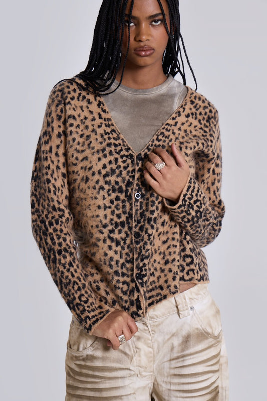 Jaded London 豹紋針織衫 Leopard Chuck Cardigan