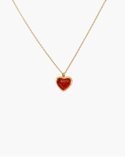 En route carnelian Stone Heart Necklace項鏈