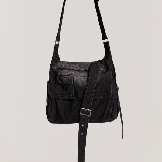 Jaded London Washed Black Stellar Denim Messenger Bag 郵差包