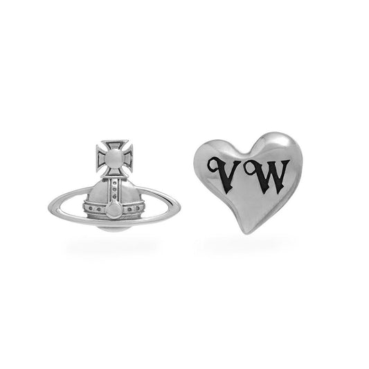 Vivienne Westwood 愛心土星不對稱耳釘