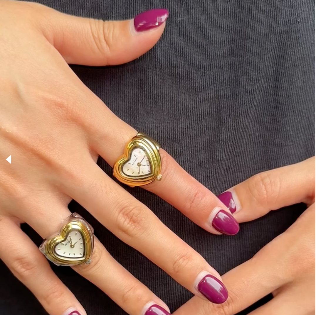 en route City Heart Watch Ring in Gold 手錶戒指