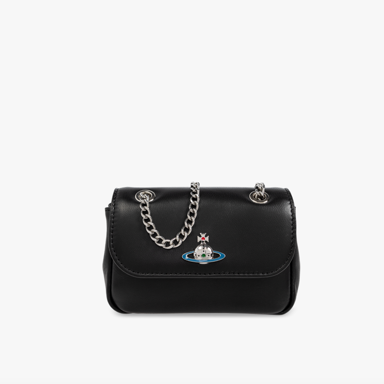 Vivienne Westwood 小羊皮包 Black Shoulder Bag